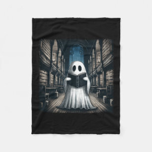 Reading Ghost Library Halloween Librarian Book Lov Fleece Blanket