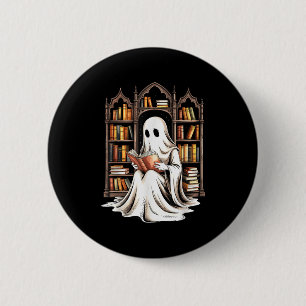 Reading Ghost Spooky Library Funny Halloween Teach 6 Cm Round Badge