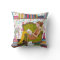Reading girl with cat | Cotton Throw Pillow