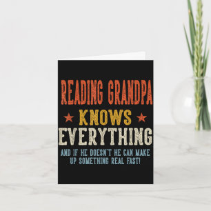 Reading grandpa knows everything father's day card