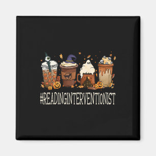 Reading Interventionist Horror Fall Coffee Hallowe Magnet