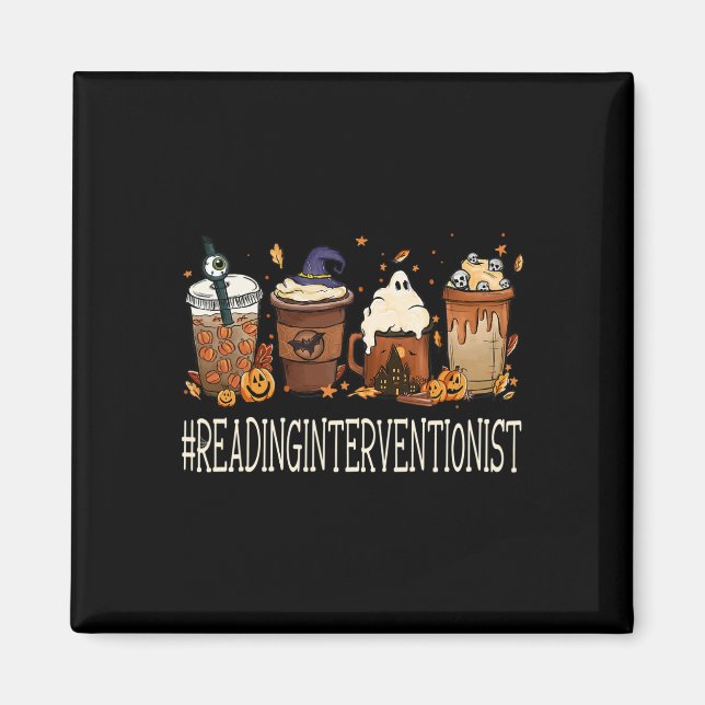 Reading Interventionist Horror Fall Coffee Hallowe Magnet (Front)