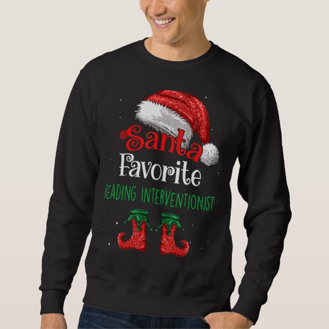Reading Interventionist Santa Favourite Claus Chri Sweatshirt (Front)