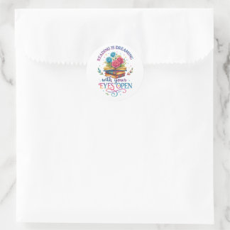 Reading Is Dreaming.... Classic Round Sticker