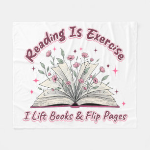Reading Is Exercise....  Fleece Blanket