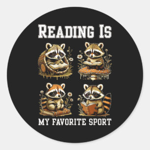 Reading is favourite sport cottagecore funny classic round sticker