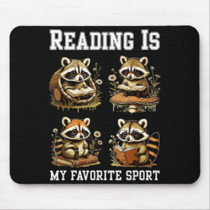 Reading is favourite sport cottagecore funny mouse pad