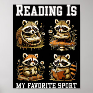 Reading is favourite sport cottagecore funny poster