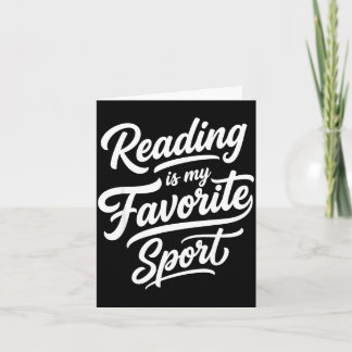 Reading is favourite sport for librarian bookworm card