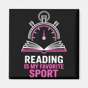 Reading is favourite sport funny book lover magnet
