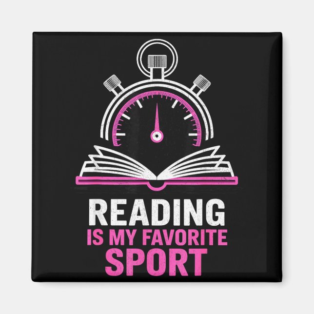 Reading is favourite sport funny book lover magnet (Front)