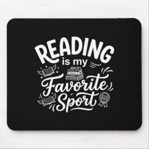 Reading is favourite sport funny librarian bookwor mouse pad