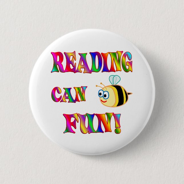 Reading is Fun 6 Cm Round Badge (Front)