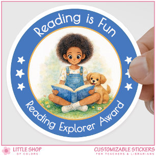 Reading is Fun Reading Explorer Award Classic Round Sticker