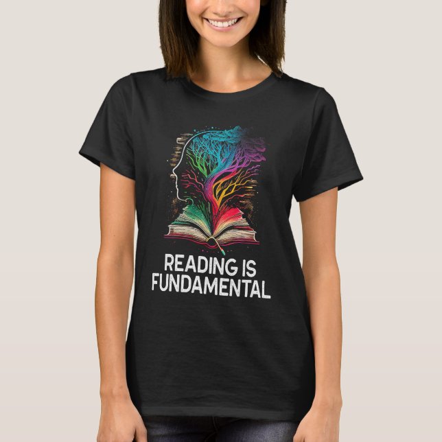 Reading is Fundamental  Brain Tree Bookworm Book R T-Shirt (Front)