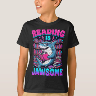 Reading is jawsome shark book lover for boys kids T-Shirt