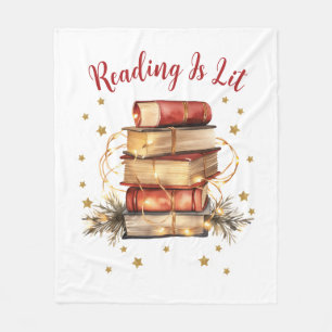 Reading Is Lit, Book Lover Fleece Blanket