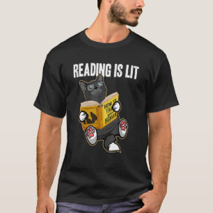 Reading is Lit Books and Cats Avid Readers T-Shirt
