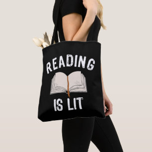 Reading Is Lit - literature reading books Vintage Tote Bag
