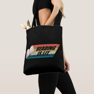 Reading Is Lit - Reading Books Vintage Retro  Tote Bag