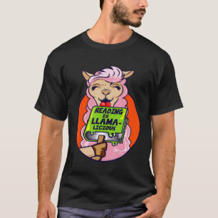 Reading Is Llama Licious Book Worm Teacher Appreci T-Shirt