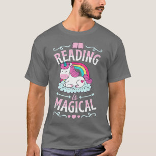 Reading Is Magical Cute Unicorn Book Literacy Advo T-Shirt