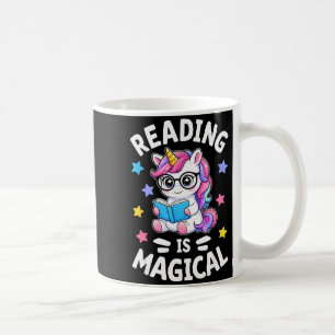 Reading is magical cute unicorn librarian bookworm coffee mug