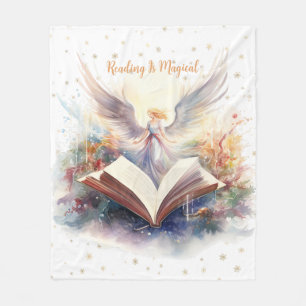 Reading is Magical Snowflake Design Fleece Blanket