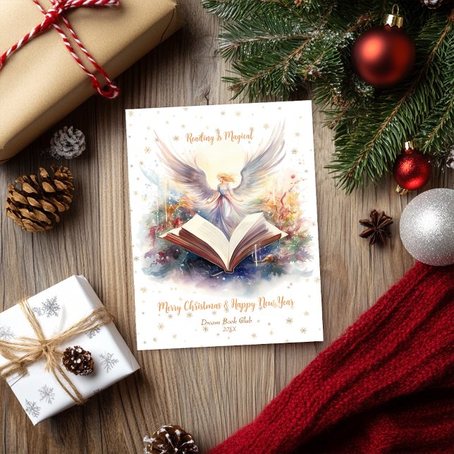 Reading is Magical Snowflake Design Holiday Card (Creator Uploaded)