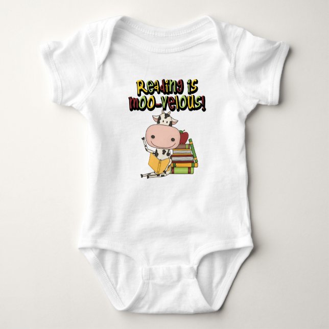 Reading is Moo-velous Baby Bodysuit (Front)