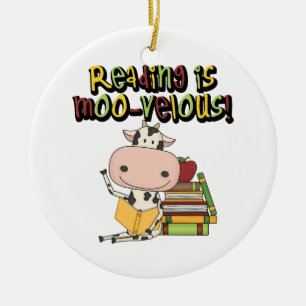 Reading is Moo-velous Ceramic Tree Decoration
