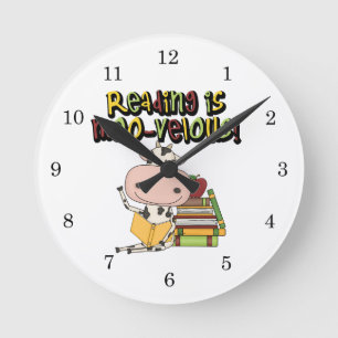 Reading is Moo-velous Round Clock