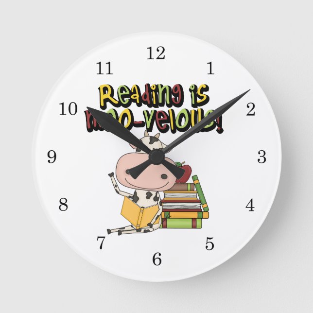 Reading is Moo-velous Round Clock (Front)