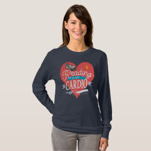 Reading is My Cardio Red Heart Raccoon T-Shirt