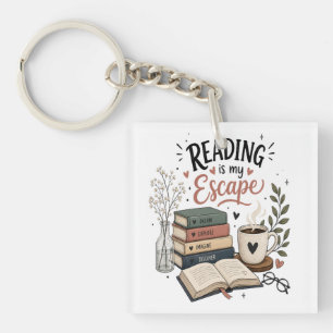 Reading Is My Escape - Cosy Book Lover Aesthetic Key Ring