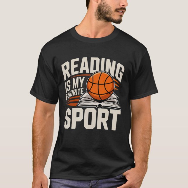 Reading is My Favorite Sport Book Lover Funny Sayi T-Shirt (Front)