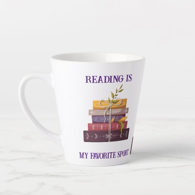 Reading Is My Favorite Sport  Latte Mug (Left)