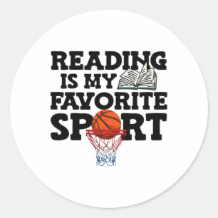 Reading Is My Favourite Sport Sketll World Book Da Classic Round Sticker