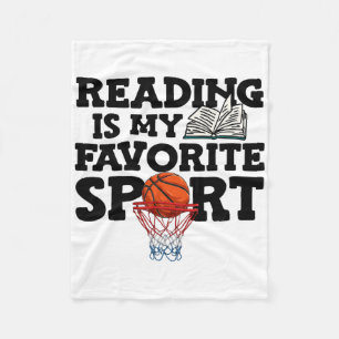 Reading Is My Favourite Sport Sketll World Book Da Fleece Blanket