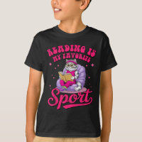 Reading Is My Favourite Srt Funny Cat Book Lover L