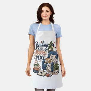 Reading is My Happy Place Cosy Book Lover Planner Apron