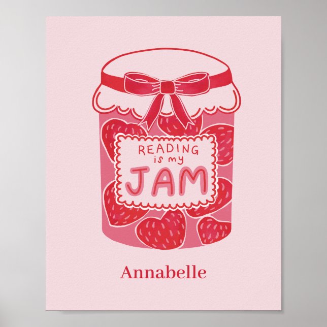 Reading is my jam book lover poster (Front)