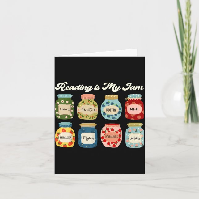 Reading Is My Jam Book Lover Teacher Student Liter Card (Front)