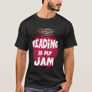 Reading Is My Jam Bookworm Pun Graphic Kids T-Shirt