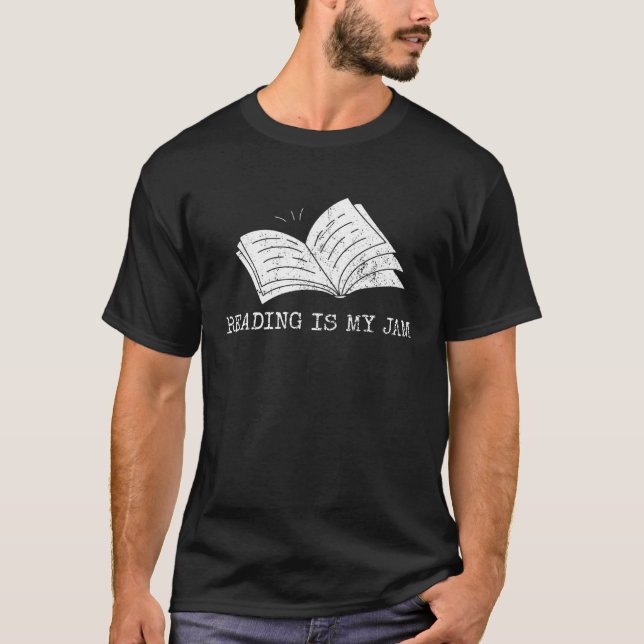 Reading is my Jam Cute Teacher Librarian T-Shirt (Front)