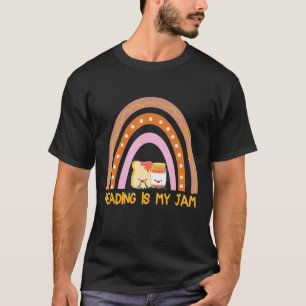 Reading Is My Jam Quote Read Teacher Rainbow T-Shirt