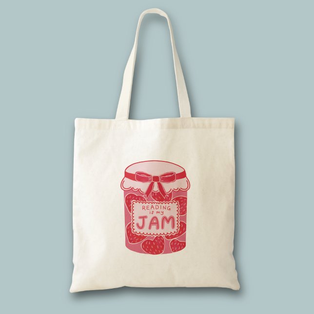 Reading is my jam tote bag (Reading is my jam book themed tote bag)