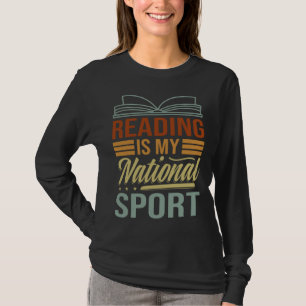 Reading Is My National Sport Librarian Book T-Shirt