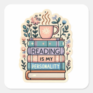 Reading Is My Personality Sticker - Cozy Bookworm 
