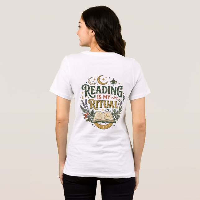Reading Is My Ritual Mystical Celestial Book Tri-Blend Shirt (Back Full)